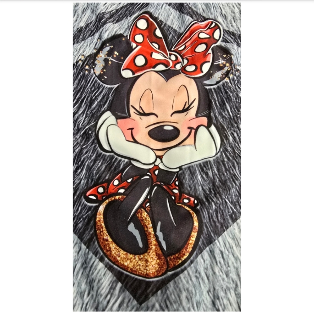 Minnie Mouse Women's Gray Leggings, Size L - Picture 2 of 9